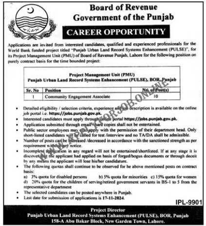 Punjab Board Of Revenue Jobs 2024-ApplyforJob