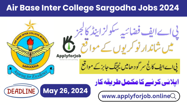 Air Base Inter College Sargodha Jobs 2024-ApplyforJob