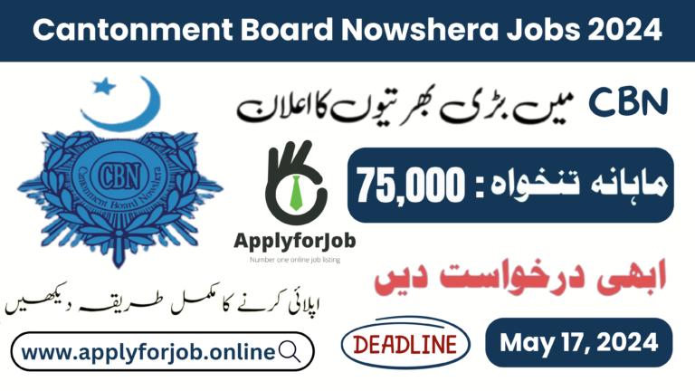 Cantonment Board Nowshera Jobs 2024-ApplyforJob