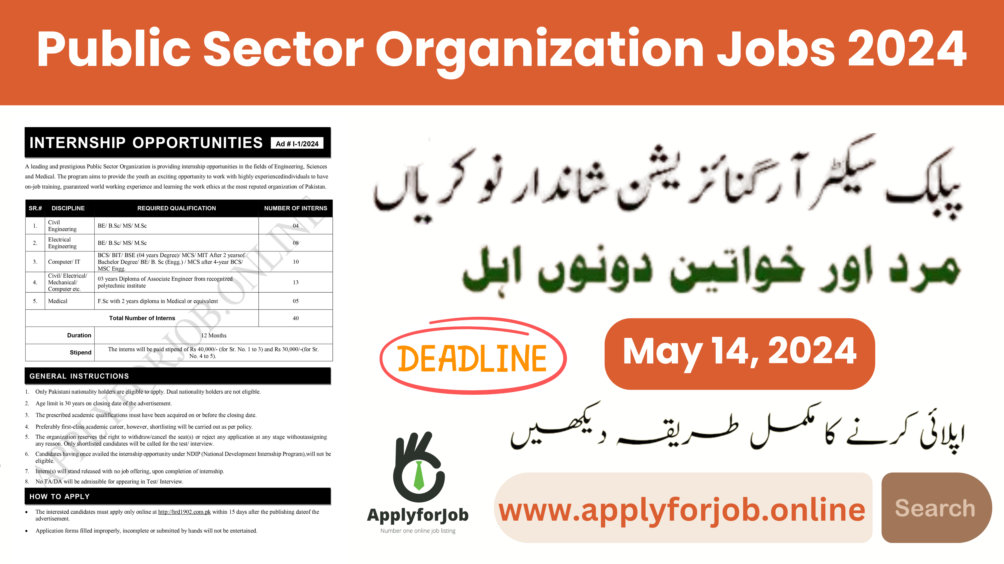 Public Sector Organization Islamabad Jobs 2024-ApplyforJob