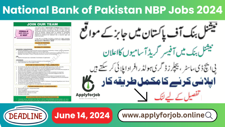 National Bank of Pakistan NBP Jobs 2024-ApplyforJob
