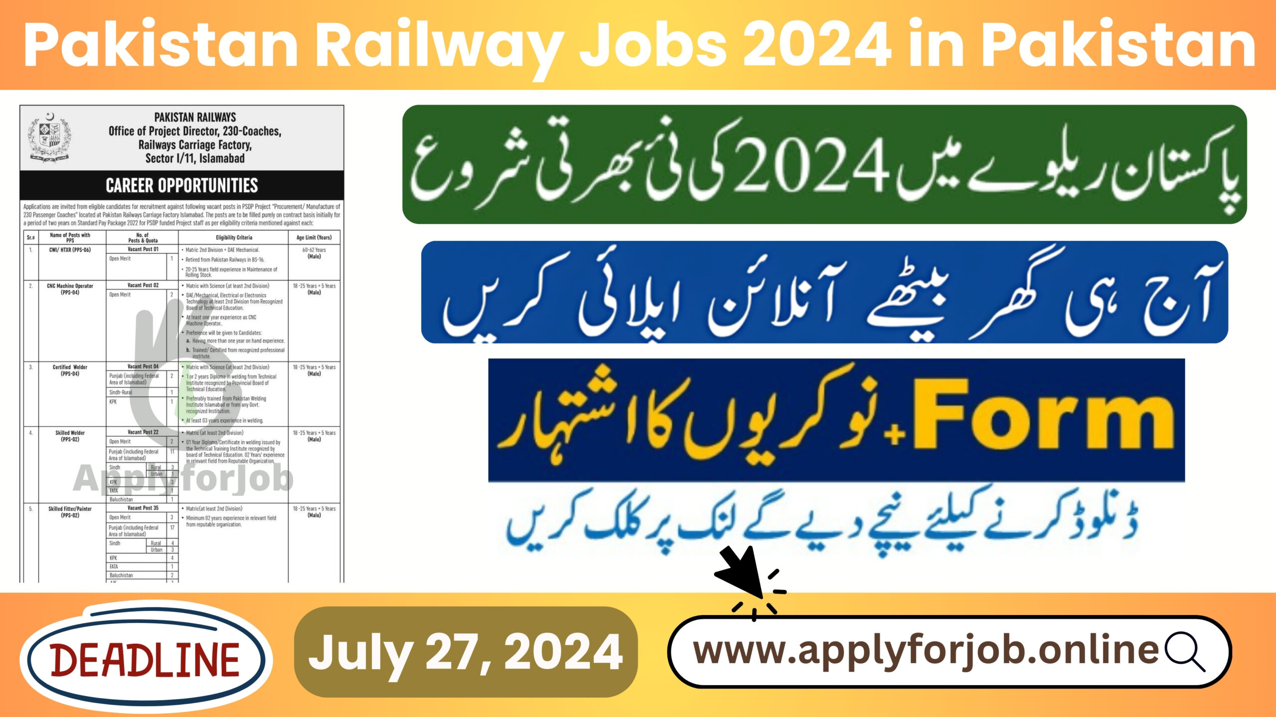 Pakistan Railway Jobs 2024 in Pakistan-ApplyforJob