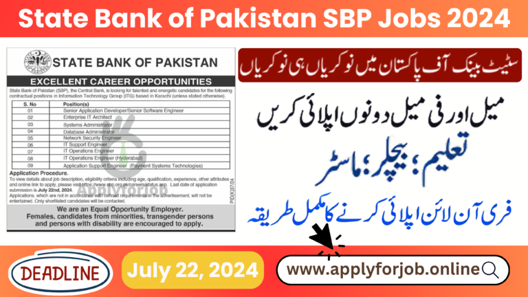 State Bank of Pakistan SBP Jobs 2024-ApplyforJob