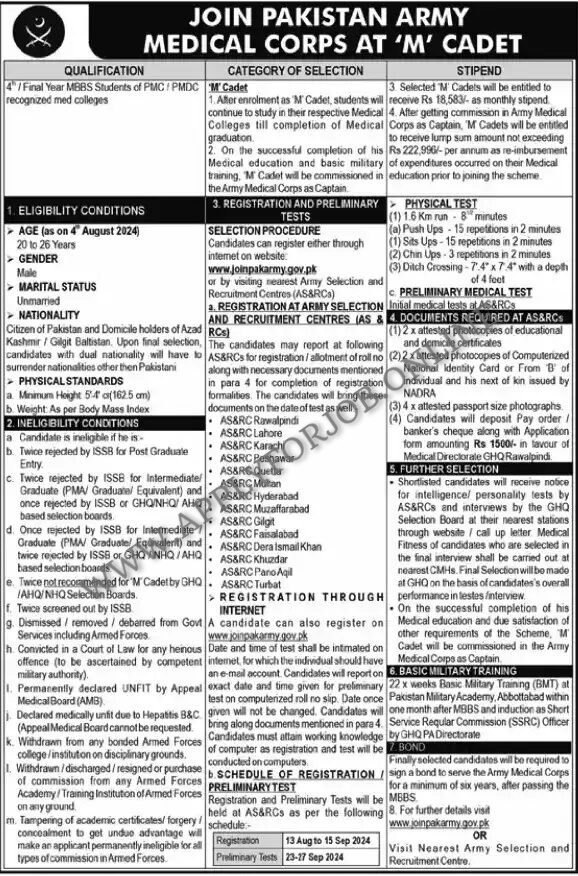 Latest Pakistan Army Jobs 2024 Apply Online-ApplyforJob