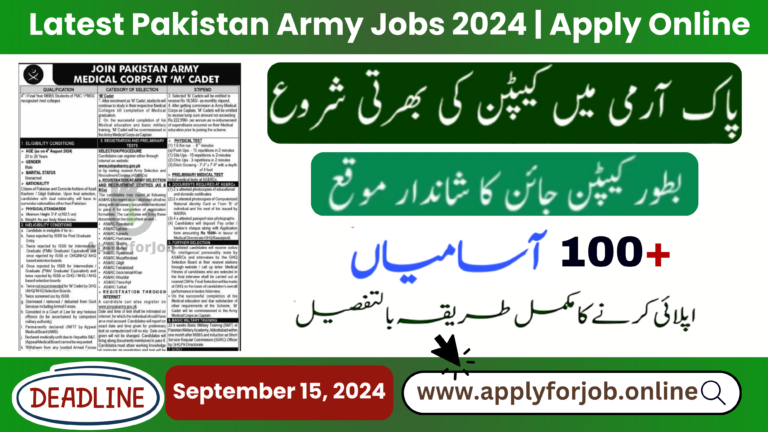 Latest Pakistan Army Jobs 2024 Apply Online-ApplyforJob