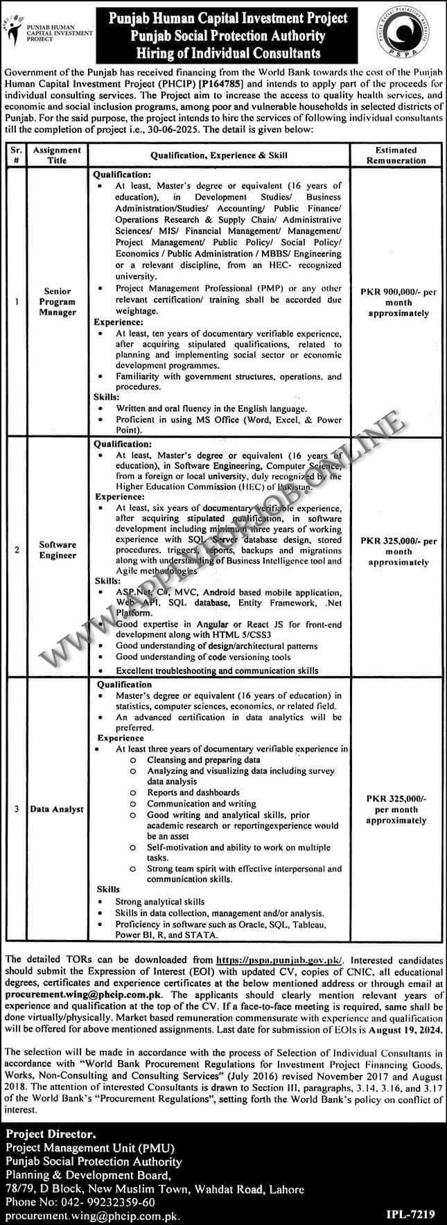 Punjab Social Protection Authority Jobs 2024-ApplyforJob