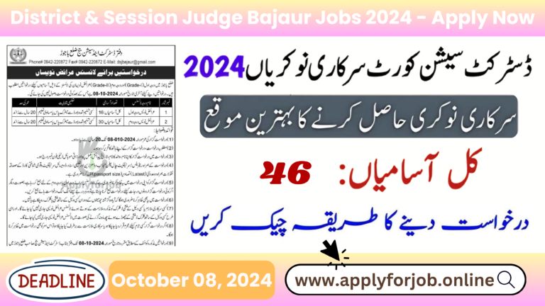 District & Session Judge Bajaur Jobs 2024-ApplyforJob