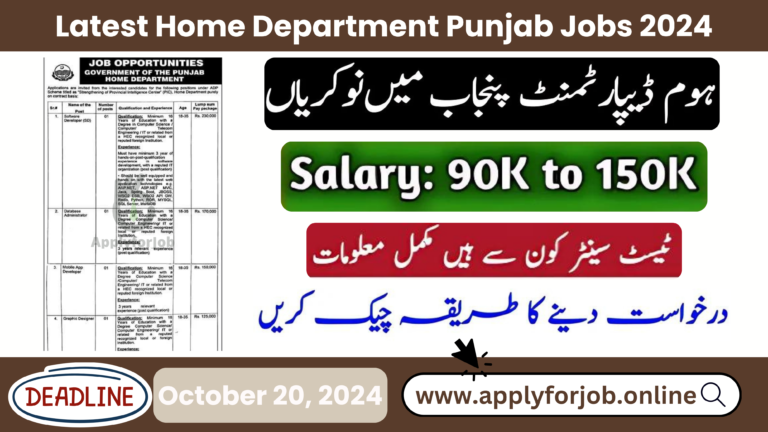 Latest Home Department Punjab Jobs 2024-ApplyforJob