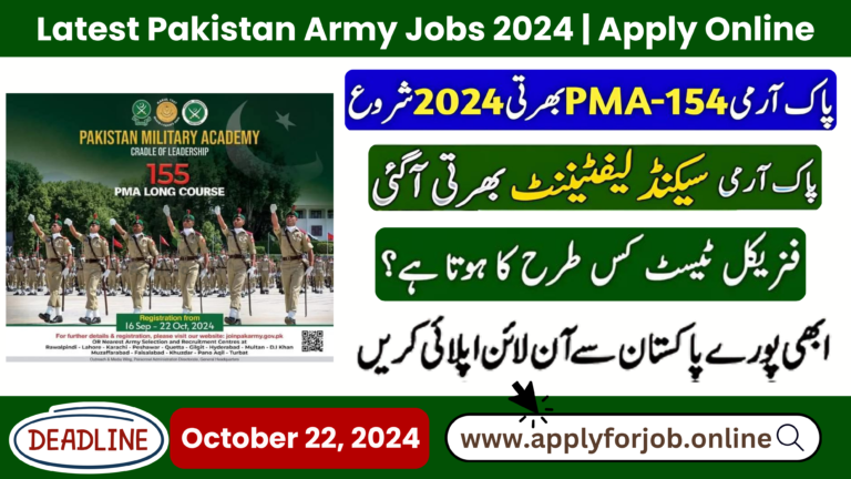 Latest Pakistan Army Jobs 2024 Apply Online-ApplyforJob