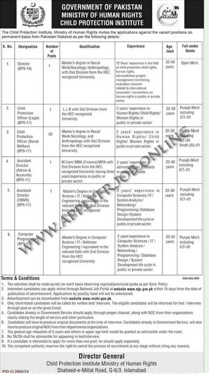 Child Protection Institute Islamabad Jobs 2024-ApplyforJob