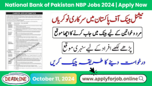 National Bank of Pakistan NBP Jobs 2024-ApplyforJob