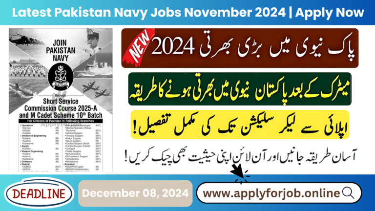 Latest Pakistan Navy Jobs November 2024-ApplyforJob