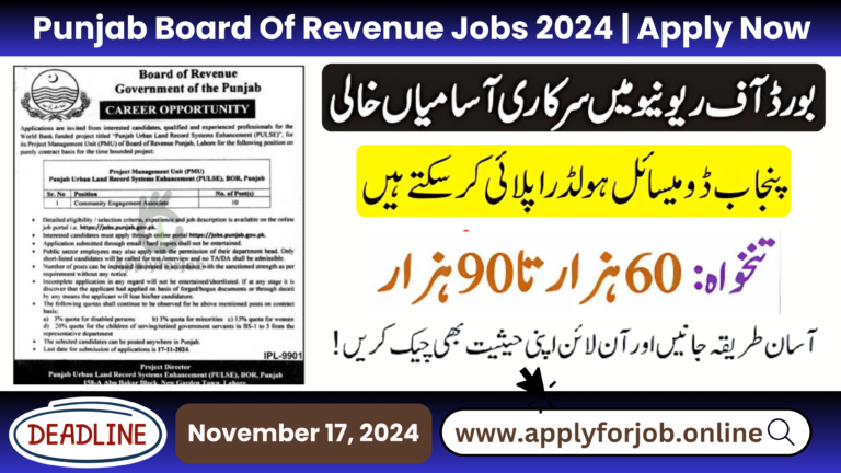 Punjab Board Of Revenue Jobs 2024-ApplyforJob